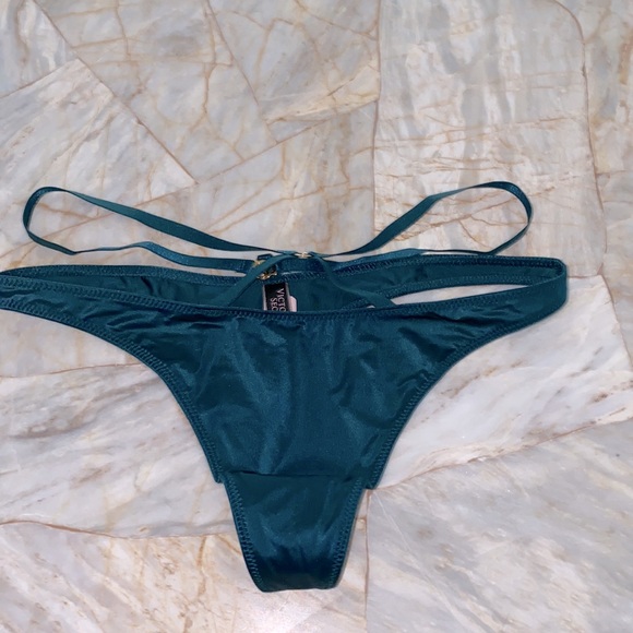 New Victoria’s Secret Very Sexy Strappy Thong Silky Smooth Satin V-String Panty - Picture 3 of 8